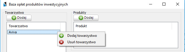 Menu kontekstowe - Towarzystwo