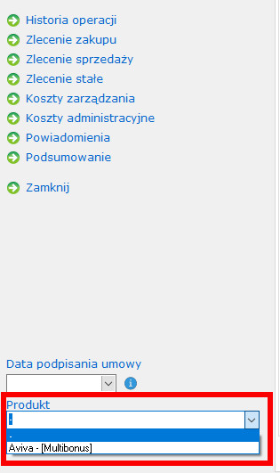 Wybór produktu w portfelu