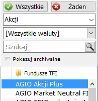 Filtrowanie funduszy