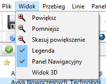 Menu Widok